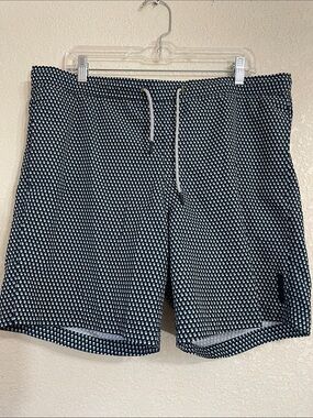 Michael Kors Navy and White Patterned Swim Trunks